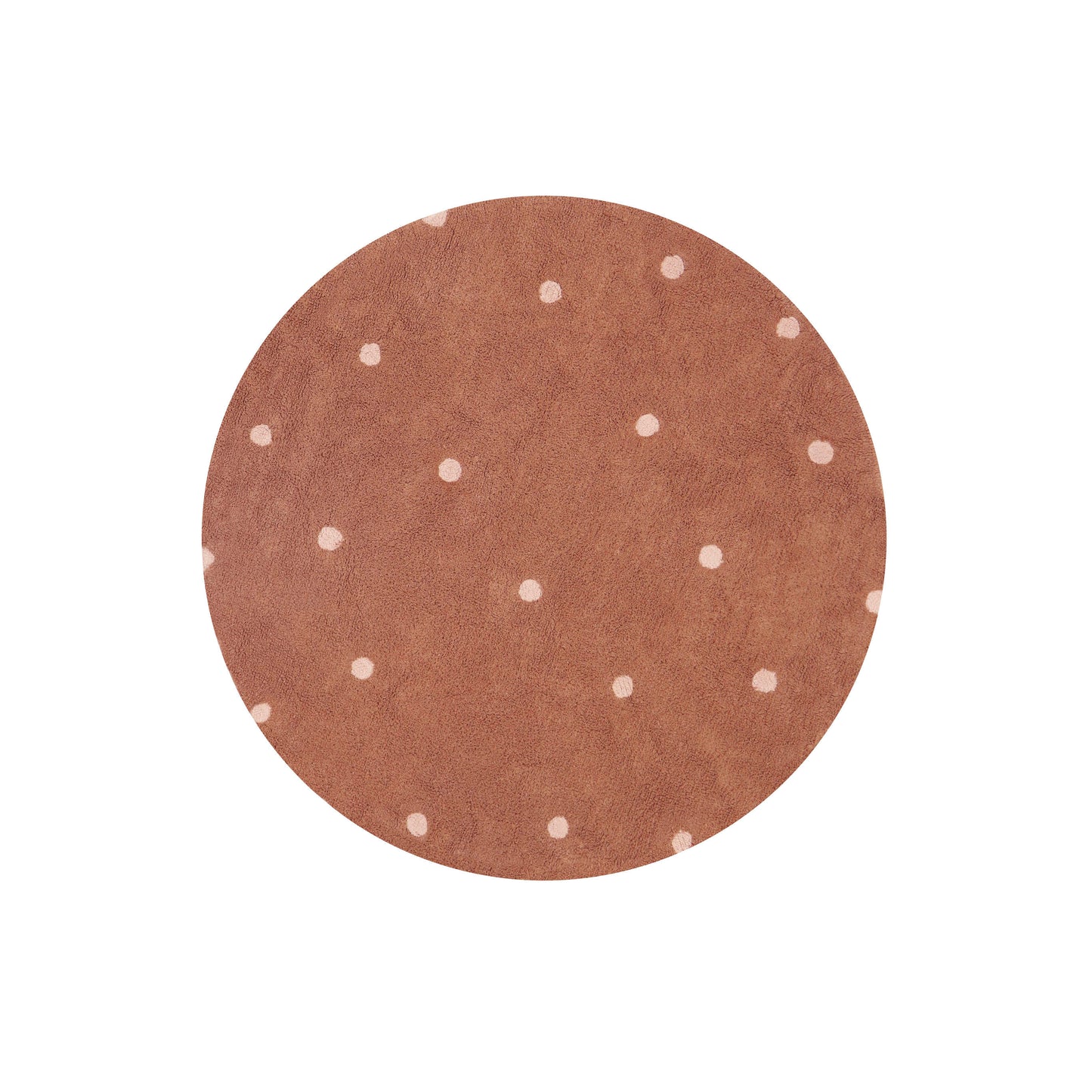 Rundt Mini Dot Tæppe - Toffee