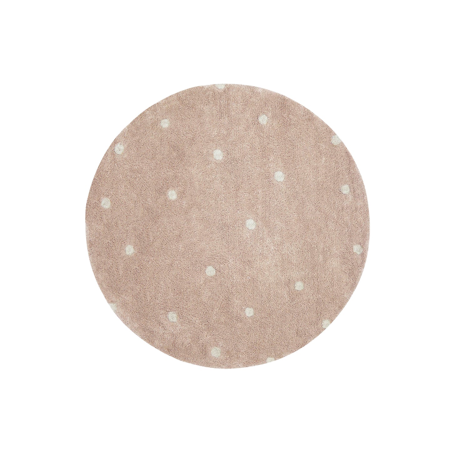 Rundt Mini Dot Tæppe - Rosa