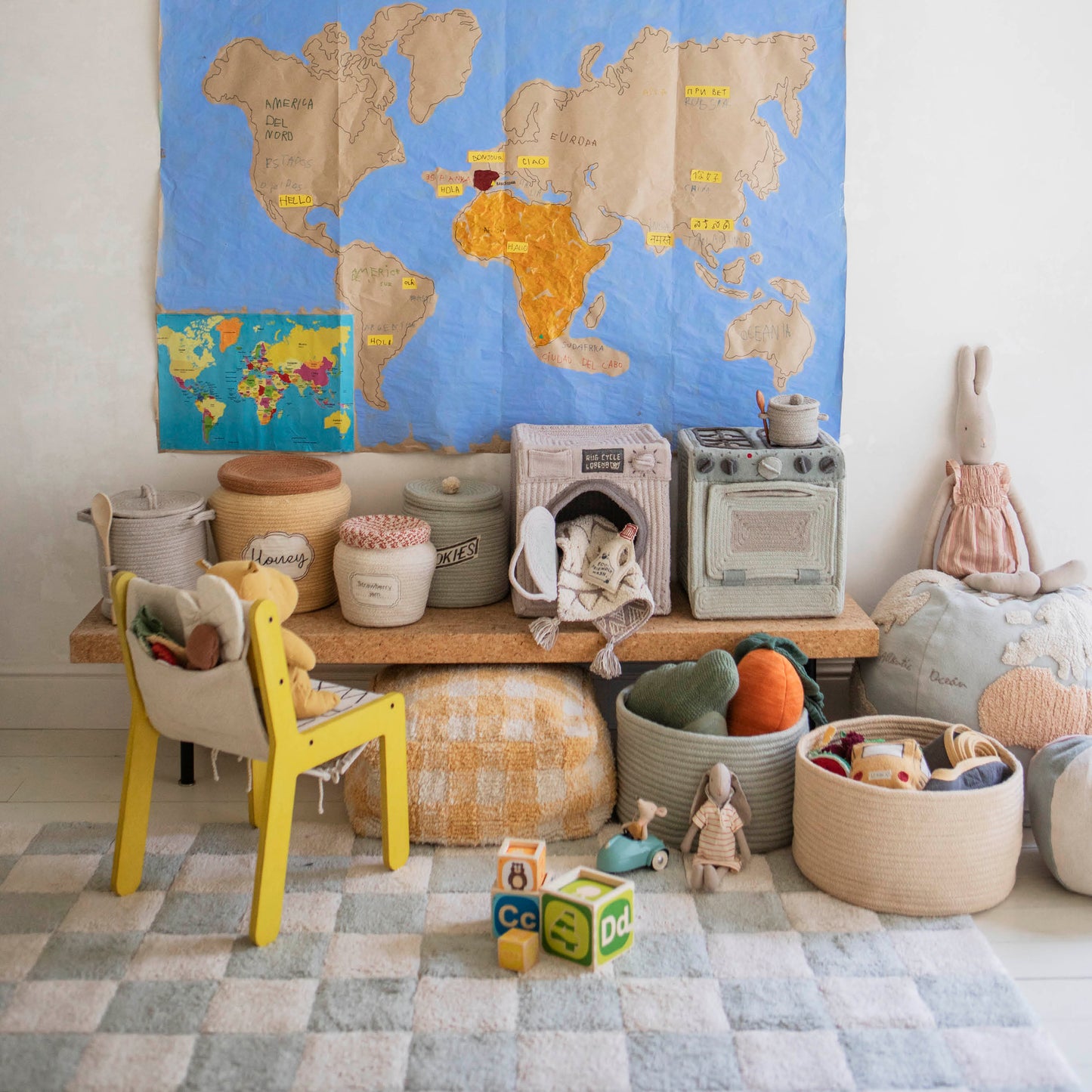 Tiles Tæppe - Blå Salvie