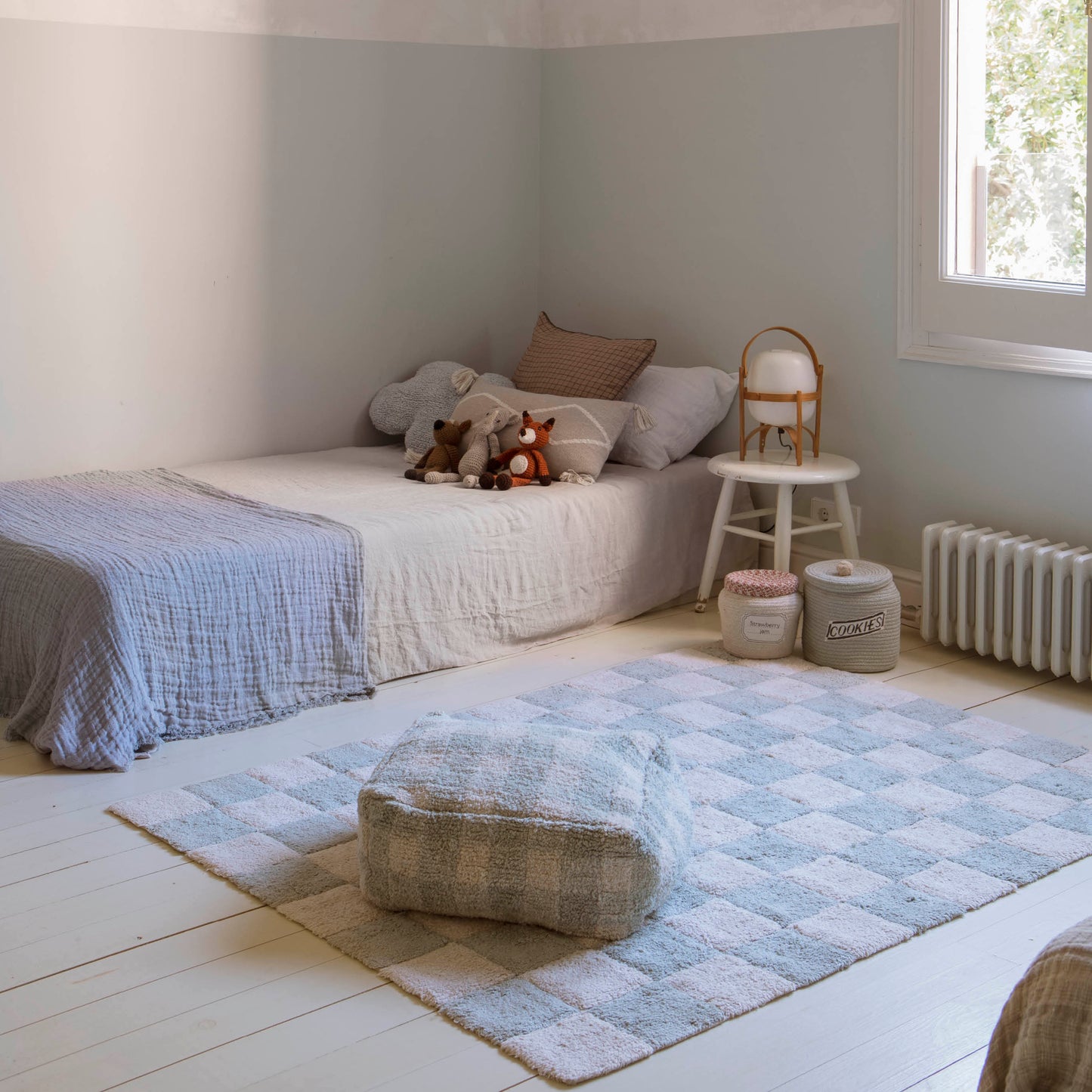 Tiles Tæppe - Blå Salvie