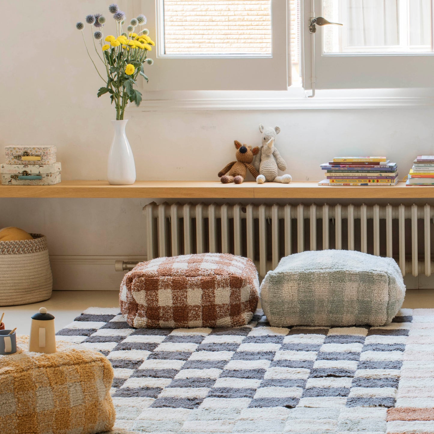 Tiles Puf - Blå Salvie